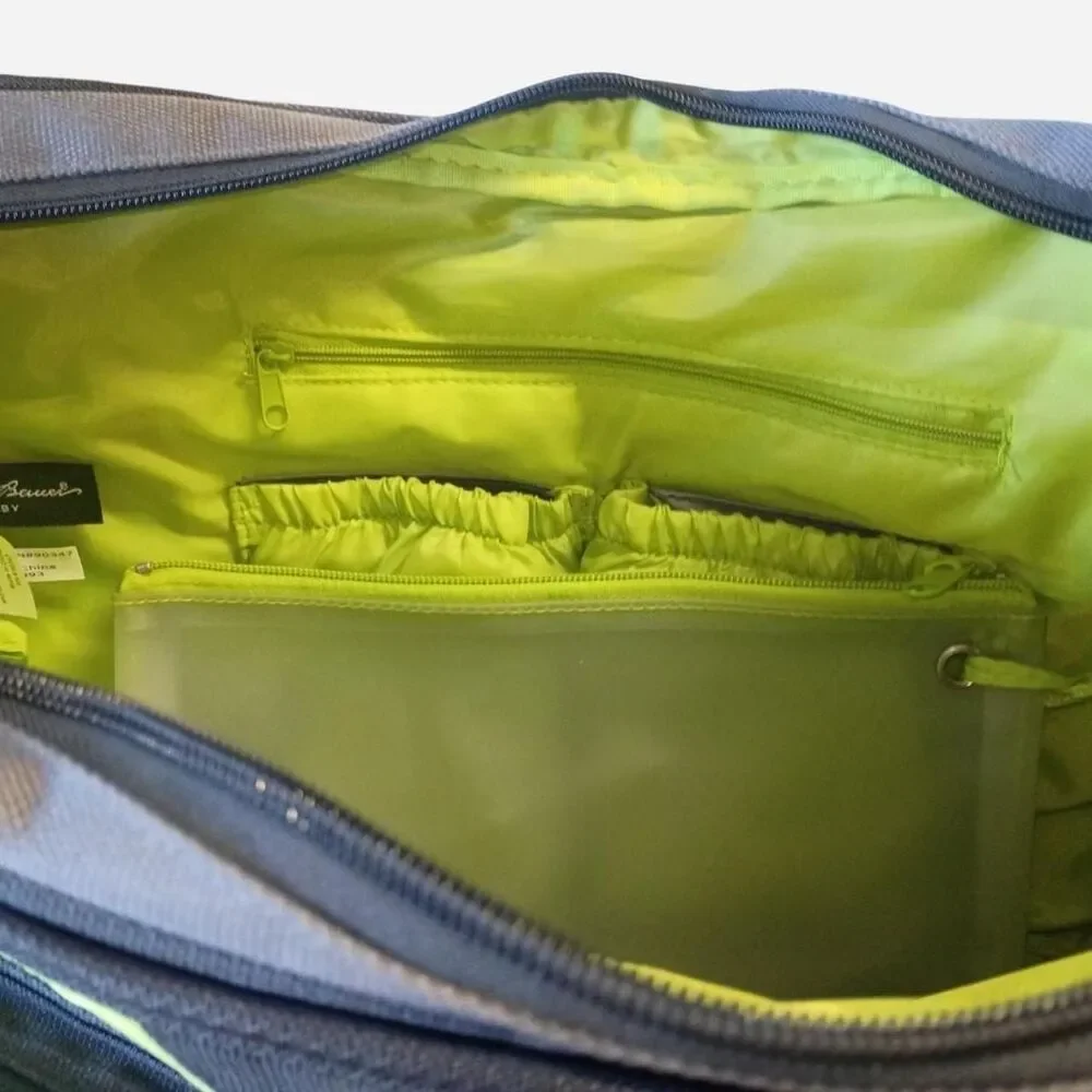 Eddie Bauer First Adventure Messenger Diaper Bag Gray Lime